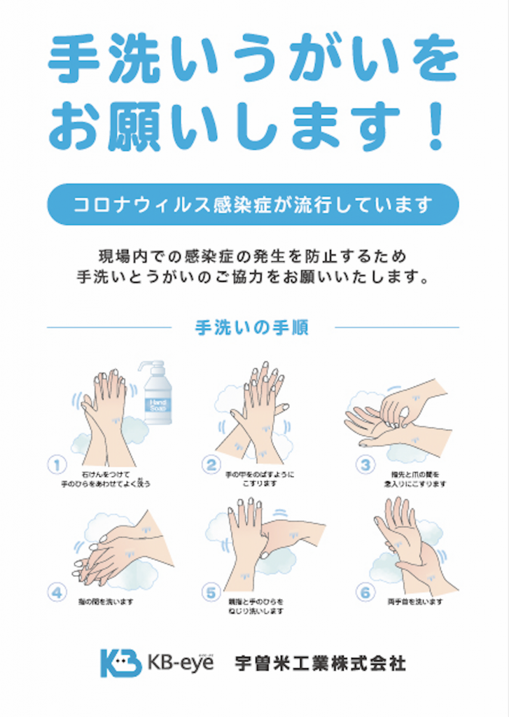 手洗い　注意喚起ポスターのイメージ